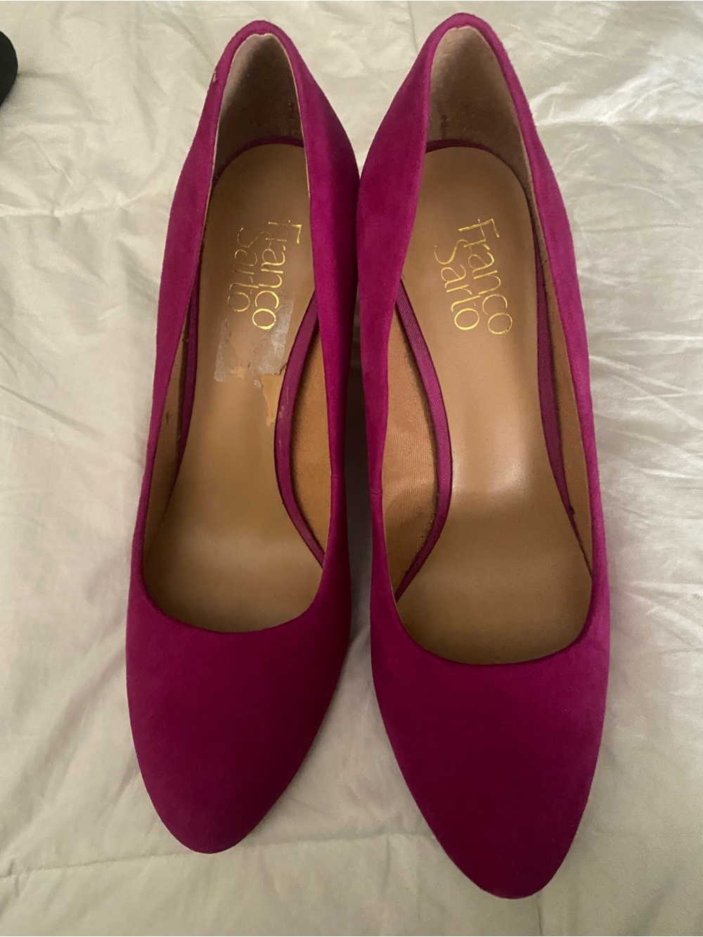 Franco Sarto Vivrant Magenta Suede Pointed-Toe Pumps